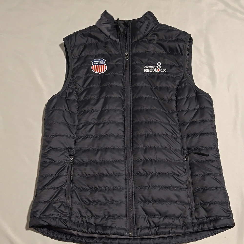 Union Pacific Railroad Operation RedBlock Black Puffer Vest Mens Large